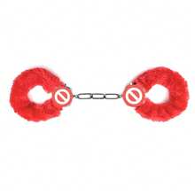 JASINCESS Plush Toy Handcuffs Toy Handcuffs Stage Costume Props Halloween Cosplay Props - Red - View 5