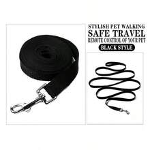 1pc, 3 Meters, 5m, 10m, 15m, 20m Long Polypropylene Pet Leash, Dog Leash, Walking Leash, Tracking Leash, Width 2.5cm - Black - View 3