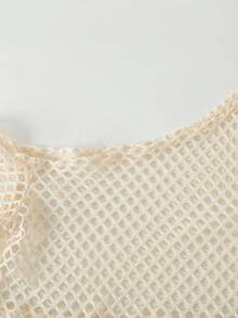 3pcs/Set Girls Casual Cream White Hollow Long Sleeve Top + White Tank Top + Pink Heart Cargo Wide Leg Pants Outfit, Suitable For Summer - Pink - View 5