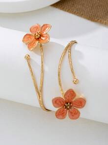 1pc Irregular Shaped Floral Arm Cuff For Women, Stylish Accessory For Summer Parties, Weddings, Vacations, Back To School, New Year Gifts For Friends And Family - White - View 14