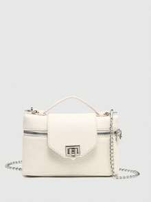 Petit sac à main pour femme, sac bandoulière carré en PU de texture d'autruche de couleur unie, convient pour la mode quotidienne et les sorties des femmes - Multicolore - Voir 11