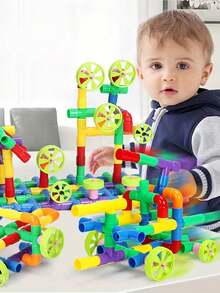 30/50/72/100/150pcs DIY Water Pipe Building Blocks Toy, Educational Construction Toy, Suitable For Children Designers, Toy Gift, Children Toy - Multicolor - View 2