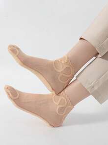 New High-Quality Summer Fashion Women's Thin Anti Slip Mesh Lace Transparent Short Socks - Multicolor - View 5