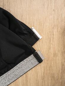 1pc Women's Bra With Silver Spaghetti Straps And Y-Back Design, Casual And Comfortable - Black - View 3