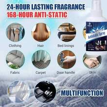 Removedor de Eletricidade Estática de Roupas, Spray Anti-Estático para Casa, Removedor de Rugas e Estática para Cabelo, Roupas, Interior de Carro, Cortinas, Sofá, Carpete, Animais de Estimação - Líquido - Visão 6