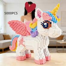 5000块独角兽积木DIY装饰套装，家居装饰，适合14岁以上人群的节日礼物，ABS材质，是圣诞节和万圣节的理想礼物，节日装饰，圣诞装饰，营造节日氛围，装饰展示，创意设计，经久耐用，大型结构，组装套件，收藏展示，游戏玩家 - 彩色 - 查看 10