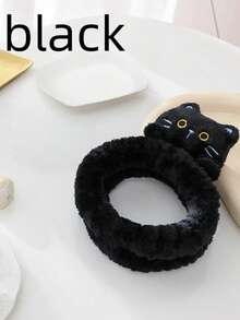1pc Women/Girls Spa Headband, Cute Hair Band, Facial Cleansing & Makeup Headband, Plush Kitty Face Care Headband, Essential For Spa Day (Black, White, Khaki) - Basic model - View 14