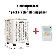 Foldable Laundry Basket, Durable PP Plastic, Suitable For Bathroom, Bedroom And Dorm Storage Organization And Home Decor - White - View 13