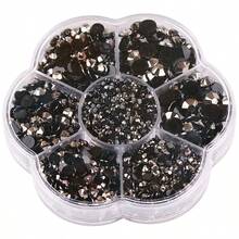 5000颗/盒,2毫米、3毫米、4毫米、5毫米、6毫米,5种尺寸,果冻糖果色,透明AB水晶珠,花形盒,圆形平底水钻,多色水晶宝石,非热熔DMC珠宝珠,玻璃石,3D钻石图案设计配件,闪亮美甲贴纸,适用于衣服、包包、鞋子、杯子、手机壳、手工艺品、DIY装饰。 - AB Colors - 查看 69