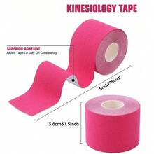 1条3.8厘米x5米防水肌内效贴布 – 弹性运动带，适用于运动恢复、健身房、肌肉支撑和绷带固定 - 彩色 - 查看 2