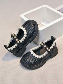 2026 Korean Style Children Princess Shoes, Spring New Leather Easy-Clean Soft Sole Toddler Walking Shoes - Black - View 10