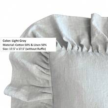 Korean Made Chair Pad 17.5'x 17.5' Slipcover Chair Cushion Cover Ties With Ruffle Farmhouse Decor Covers Only, Gift For Mom (Light Gray) - 淺灰色 - 查看 4