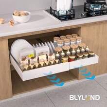 zxxBLYLUND organizador de arma fio extrae con adesivo de opelicula y tornillos de fiacion reente estante deizante para despensa para cocina sn ogarorganizador de cocina - Blanco - Ver 5