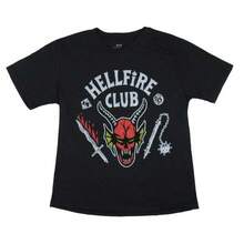 Shirts For Men Women's Hellfire Club Logo Hawkins High School T-Shirt Men's Casual Print Round Neck Short Sleeve T-Shirt Men Women T-Shirt Print Tee - 黑色 - 查看 8