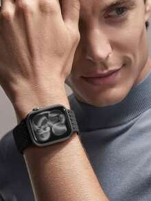 Braided Stretchy Solo Loop Compatible With Apple Watch Band Ultra 49mm 45mm 44mm 46mm 42mm 41mm 40mm 38mm Men Women, Soft Nylon Elastic Braided Wristbands Bands Strap Replacement Compatible With IWatch Ultra 2 3, Series 11/10/9/8/7/6/5/4/3/2/1 SE As A Gift For Students Returning To School - Black - View 8