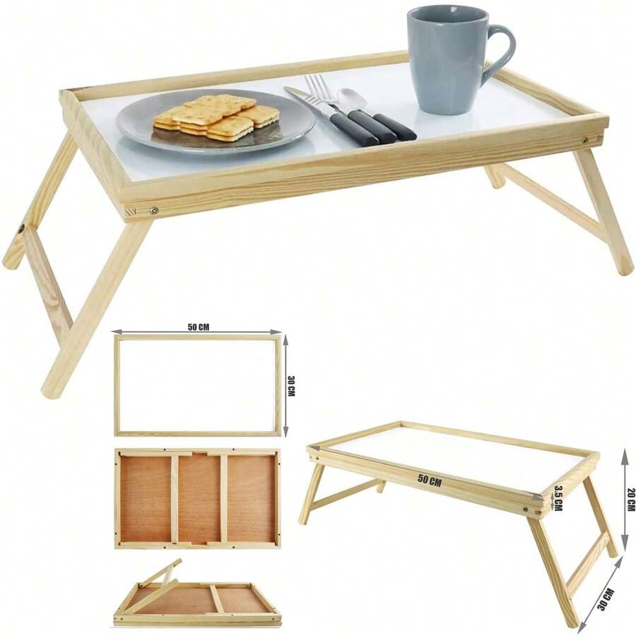 OISE ART STORE Tavolino Legno Colazione Letto Pieghevole Tavolo Lettura Multiuso Notebook - - Multicolore - Visualizzare 1