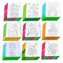复活节彩蛋DIY涂色书 - 卡通涂鸦绘画书，内含隐藏彩蛋图案，适合生日派对、亲子互动游戏、春季庆祝活动和开学季，是孩子们玩耍和释放创造力的完美礼物 - 彩色 - 查看 5