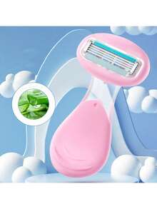 Women's Portable 4-Layer Razor - With Storage Box And Moisturizing Soap Blades - Multicolor - View 4