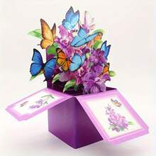 1 Thiệp chúc mừng hình bướm 3D nổi kèm phong bì và chức năng viết tay, thích hợp cho sinh nhật, kỷ niệm, mẹ, bà, vợ, Ngày của Mẹ - Bó hoa giấy thủ công, thích hợp làm quà bất ngờ trong nhiều dịp khác nhau. - Nhiều màu - Xem 7