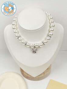 1 Piece Bow Pendant Pet Necklace, Rhinestone Cat And Dog Pendant Collar, Necklace Chain, European And American Style Collar Jewelry Cat Collar - Multicolor - View 5