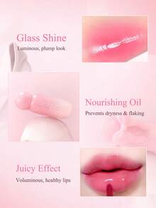 Dasique Glossy Lip Gloss, High-Shine Non-Sticky Moisturizing Lip Makeup, Y2K Fashionable Rose Girl Party Travel Daily Best Color Charm Atmosphere Holiday Essential, Women's Makeup Gift Christmas Gift Rose Girl Best Color Charm Atmosphere Back To School - #18 Cold Pink - View 4