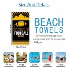 1pc Pittsburgh Football Helmet Design Beach Towel, Super Soft Microfiber Extra Large Beach Blanket, Super Absorbent Bath Towel, Suitable For Travel, Pool, Diving, Surfing, Yoga, Camping, Available In Multiple Sizes, Beach Accessories For Beach, Pool, Travel, Camping, Yoga Bathroom Decor - A - View 18