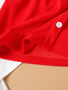 2pcs Young Girls Elegant Camisole Crop Top + Mini Skirt Set, Urban Chic Summer Outfit - Red - View 5