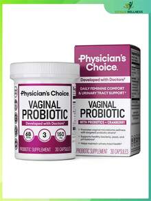 Phvsician's Choice Women's WellnessProbiotic -Daily Supplement Supports PH Balance, OdorControl, Feminine Microbiome & Flora Health WithCranberry - 1Bottles - 查看 1