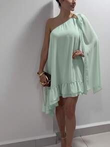 Stylish Women's Short Dress, Ideal For Special Occasions, Parties, Or Elegant Events. - 薄荷綠 - 查看 3