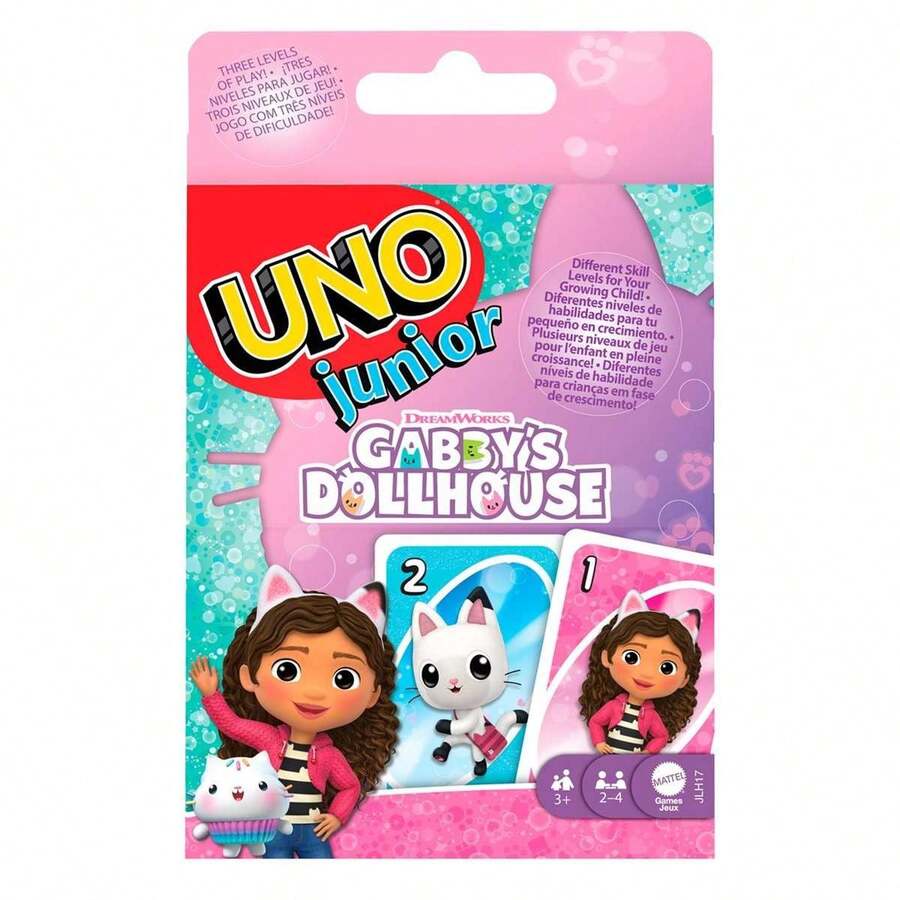 Mattel Games UNO Junior Gabby Dollhouse - La Casa de Gabby - Uno - Juegos de Mesa de Cartas - Ref. JLH17 - Multicolor - Ver 1