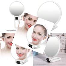 Espejo de Aumento Portátil de Mano, Doble Cara con Aumento 5X, Plegable y Colgante, Ideal para Viajes, Maquillaje Rápido o Cuidado Facial - como en la foto - Ver 3