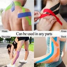 1条3.8厘米x5米防水肌内效贴布 – 弹性运动带，适用于运动恢复、健身房、肌肉支撑和绷带固定 - 彩色 - 查看 6