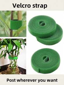 1/2/3/5/10m Ficelle de jardin réutilisable, ruban de support de plante à double face, conçu pour les vignes grimpantes, les tomates et les branches. Crochet de suspension de plante vert et attache , longueur librement découpée et ajustée. Convient pour le support du tronc d'arbre, le jardinage extérieur et la fixation florale, résistant aux intempéries, réutilisable. Également applicable pour la mise en forme des vignes et la gestion des câbles, un outil essentiel pour le jardinage domestique, la plantation de balcon et l'entretien de la cour, rendant la croissance des plantes plus nette et plus belle. - vert - Voir 2