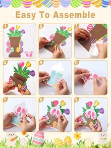 3个复活节主题现金夹，兔子屁股和复活节彩蛋图案，春季郁金香造型，复活节装饰品，复活节快乐装饰，可爱兔子装饰，复活节礼品包装袋，家居装饰，餐桌装饰，复活节派对用品，寻蛋派对用品，复活节礼物，派对小礼物，派对用品 - 彩色 - 查看 6