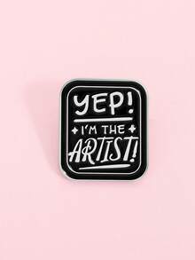 1枚“没错，我就是艺术家”珐琅徽章，趣味语录合金胸针，翻领/背包徽章，时尚珠宝配饰，送朋友的礼物 - 彩色 - 查看 2