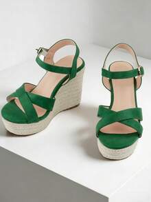 Ziheels Women's Platform Wedge Sandals 4.5 Inch Thick Sole High Heels Boho Daily Leisure Shoes Ankle Strap Green Sandals Summer Comfortable Wedges For Dating Vacation Party - màu xanh lá - Xem 4