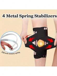 IYDoaMea 1PC Knee Compression Wrap Brace - Breathable Adjustable Knee Support With Side Stabilizers, Anti-Slip Sleeve For Men Women, Joint Pain Relief & Injury Recovery, Ideal For Sports Fitness Daily Wear (Order A Size Up) - Black - View 10