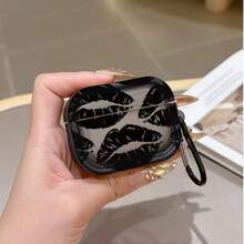 Sexy Black Lip Design Protective Case Compatible With Apple , Transparent Black Earphone Protective Cover, Anti-Drop Earphone Case, Only Suitable Compatible With Apple Bluetooth Earphone - Transparent Black - View 14