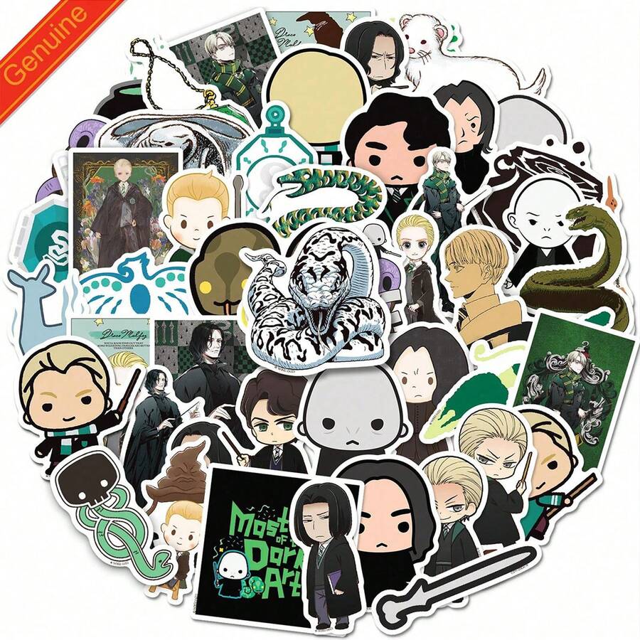 Harry Potter 50pcs Chibi Characters & Icons Stickers, Snape, Voldemort & Snake Designs For Gift Wrapping, Greeting Cards, Photo Albums Decals, DIY Crafts, Notebook Decoration, Fans Party Crafts, Holiday Presents For Teens Adults[Officially Licensed] - 1 Set - View 1