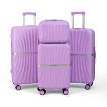 AAIVV 4 Piece Set,Expandable ABS Suitcase With TSA Lock, 20 Inch Carry On Luggage With Cup Holder, USB Charging Port Airline-Approved Hard Shell, Double Spinner Rolling Wheels Suitcases For Lightweight Travel (28in26in20in13in) - Màu Lilac Tím - Xem 9