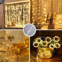 USB Powered LED Remote Control Curtain Lights, 8 Modes, Fairy Lights Suitable For Christmas, Valentine's Day, Halloween, Ramadan, Birthday, Bedroom, Gifts, Holiday Parties, New Year, Atmosphere Decoration Lighting - USB Curtain Light - View 9