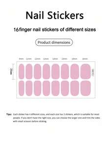 12 Sheets Of Solid Colour 16 Nail Stickers Full Sticker Set Various Single-Colour Adhesive Nail Stickers Self-Adhesive Simple Press-On Nail Nails Nail Supplies - Multicolor - View 8