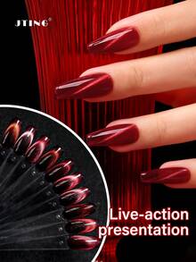 10ml JTING Valentine 10colors Ruby Cat Eye Gel Polish Red Color Magnetic Cat Eye Gel Collection Uv Gel Nail Polish Salon Nail Supplies For Home Manicure DIY And Nail Art Salon - Multicolor - View 7