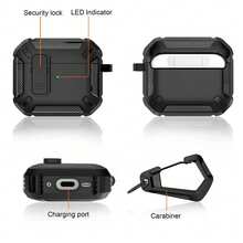 Luxury Switch Earphone Case For AirPods 4 Pro 2 3 Case Cover,Keychain,Compatible With AirPods Pro 2/3 Generation Protective Case - Black - View 6