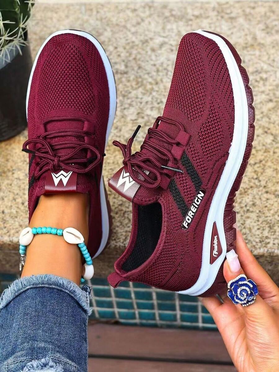 Women's Orthopedic Comfort Slip-On Sneakers - With Arch Support And Skin-Friendly Foam, Breathable Knitted Fabric, All-Day Lightweight Walking Shoes, Non-Slip PVC Sole - Suitable For Nurses, Teachers, Standing And Running Errands, Orthopedic Shoes, Delicate Embossed Design, Exquisite Embroidery, Soft Cushioning, Comfortable For Long Hours Of Standing - 紅色 - 查看 1