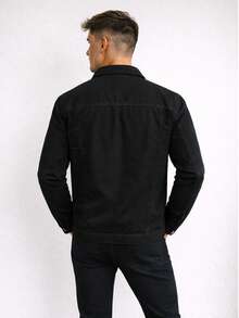 Men's Iron Button Twill Jacket - Negro - Ver 2