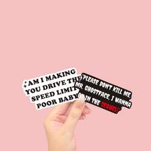 惊声尖叫主题“请别杀我”乙烯基贴纸 - 卡通汽车贴花，自粘式，可重复使用，左侧汽车装饰，耐用塑料表面，非常适合万圣节和主题派对，万圣节汽车装饰 - 光膜 - 查看 11