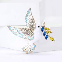 1pc Rhinestone Embellished Peace Sign Brooch, Women's Animal Brooch Pin, Suitable For Bags, Sweaters, Jackets, Hats, Shoes, Dresses, Suits - Of Peace (4775) - View 8