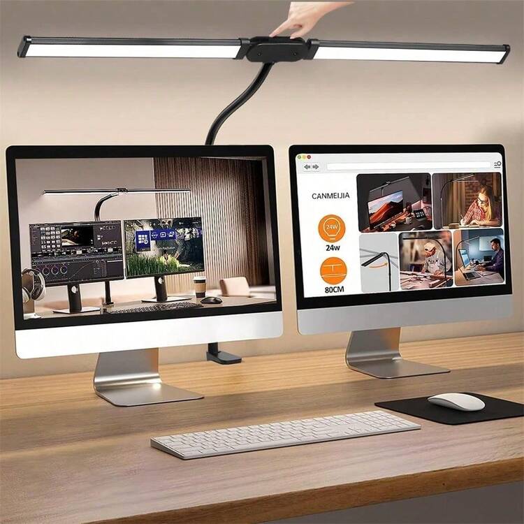 Modern Touch Control LED Desk Lamp, Dimmable Gooseneck Table Lamp With Adjustable Color Temperature, USB-Powered Clip Desk Lights For Reading, Working, Studying, Office , Metal Finish, Indoor Table Lights For Desk, Work Lighting, Study Lamp, Modern Lamp, Sturdy Clamp - 3Colors - View 1
