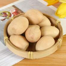 3/6 szt. dużych drewnianych jajek wielkanocnych premium do rękodzieła, nieobrobione drewniane sztuczne jajka do malowania i dekoracji, bez piór, bez prądu, artykuły rzemieślnicze bez baterii - one-size - Zobacz 2